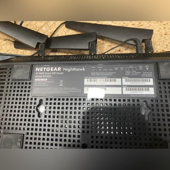 NetGear Nighthawk R7450 AC2600 Gigabit Wireless Smart WIFI Router Pre Owned - Picture 4 of 4
